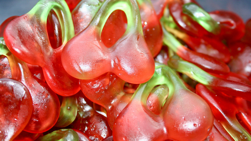 Haribo kersen, happy cherries. te koop in snoepwinkel candy mix en match of op www.candymixmatch.com